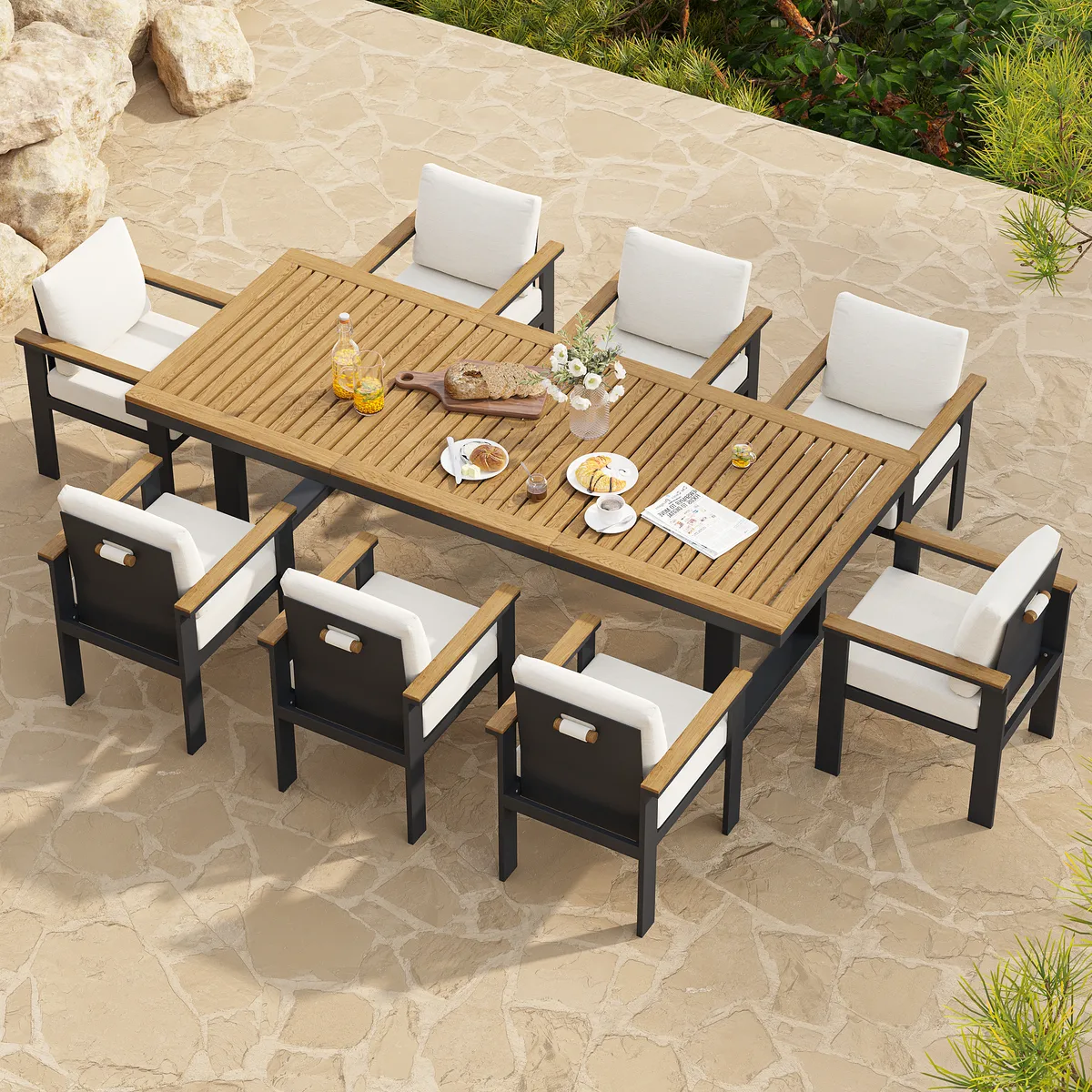 Tevara Outdoor Teak & Aluminum Dining Chairs — image 14