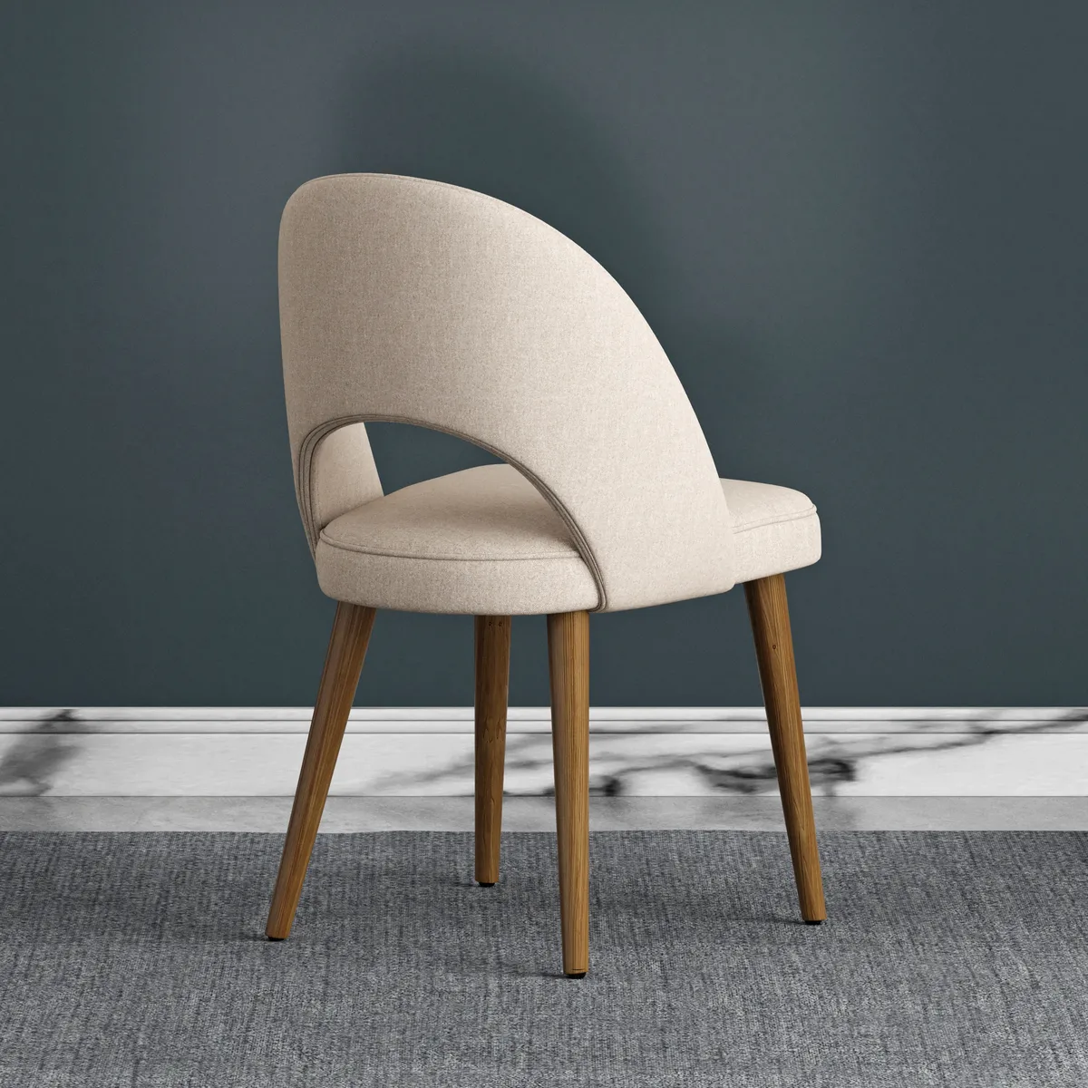 4-Pieces Modern Dining Chairs Cotton and Linen Upholstery — image 6