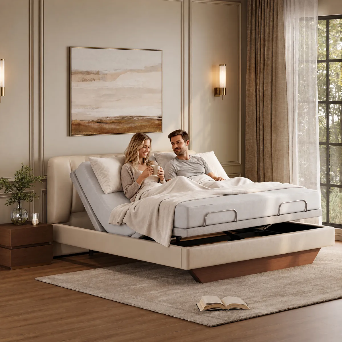 King Genuine Leather Zero Gravity Adjustable Bed Set — image 17