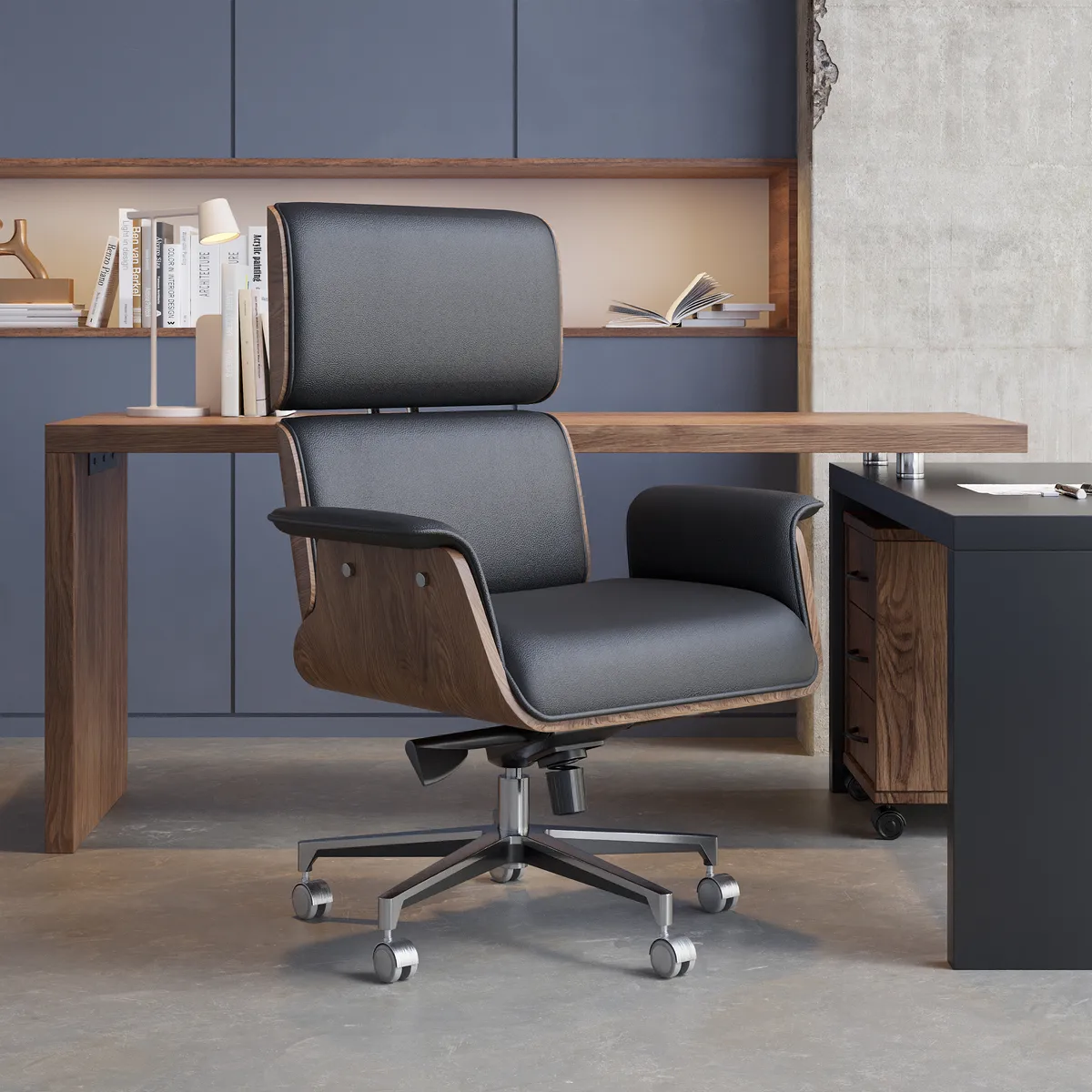 Modern Off White Home Office Chair Upholstered Swivel Task Office Chair High Back — image 10
