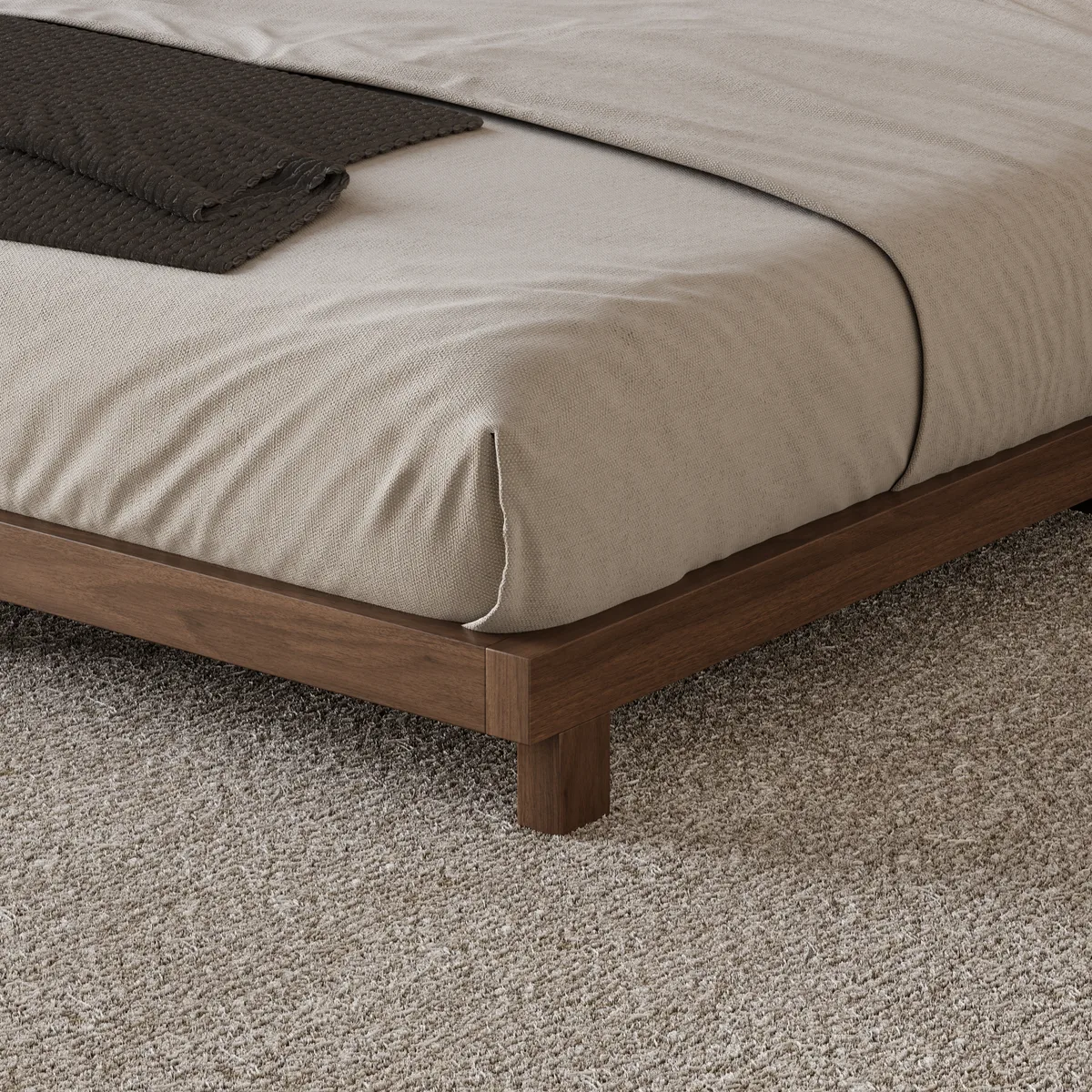 Japanese Style King Low Bed Frame Black Floor Bed — image 29