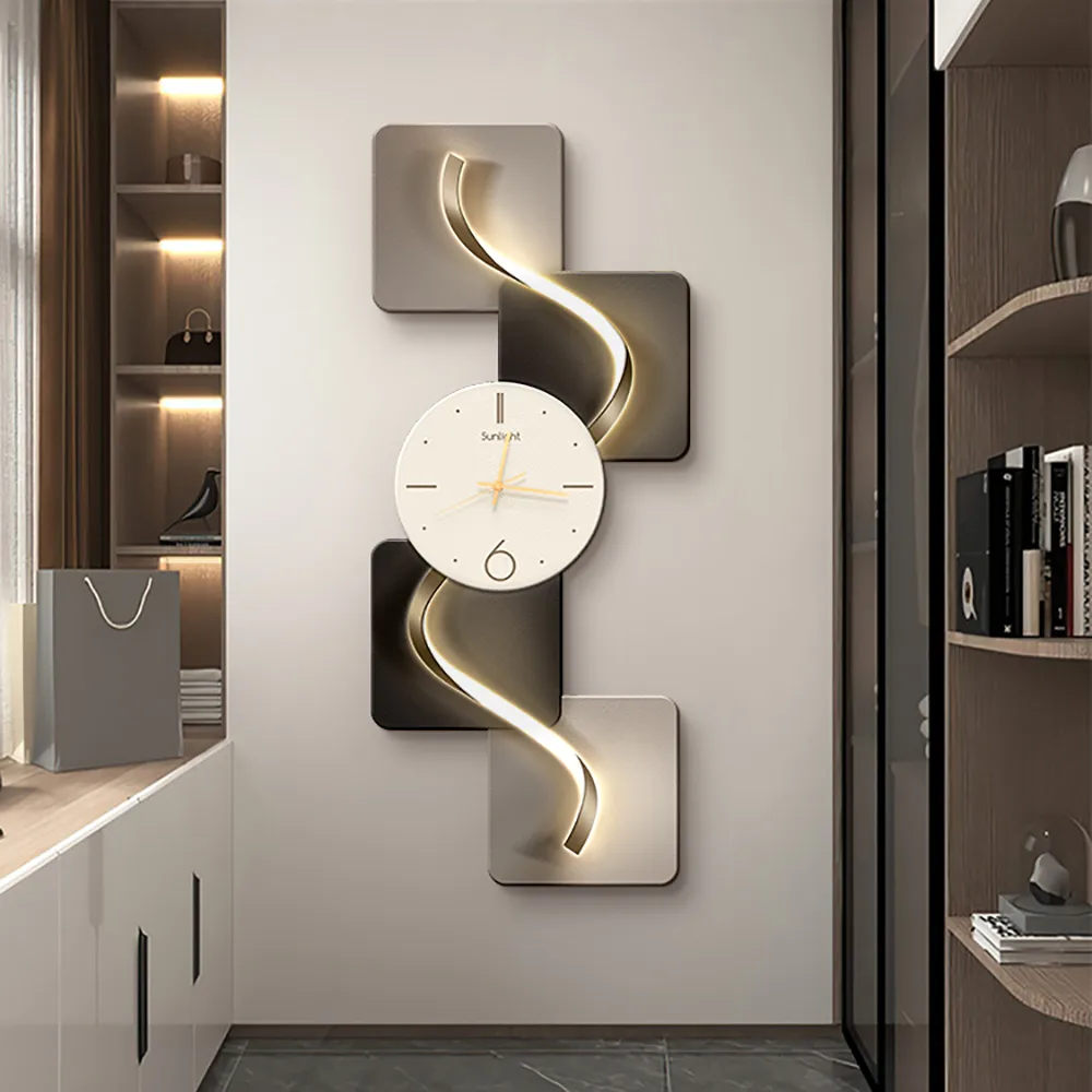 39.4" Large Silent Wall Clock Light Modern Abstract Geometric Decor Art Living Room — image 13