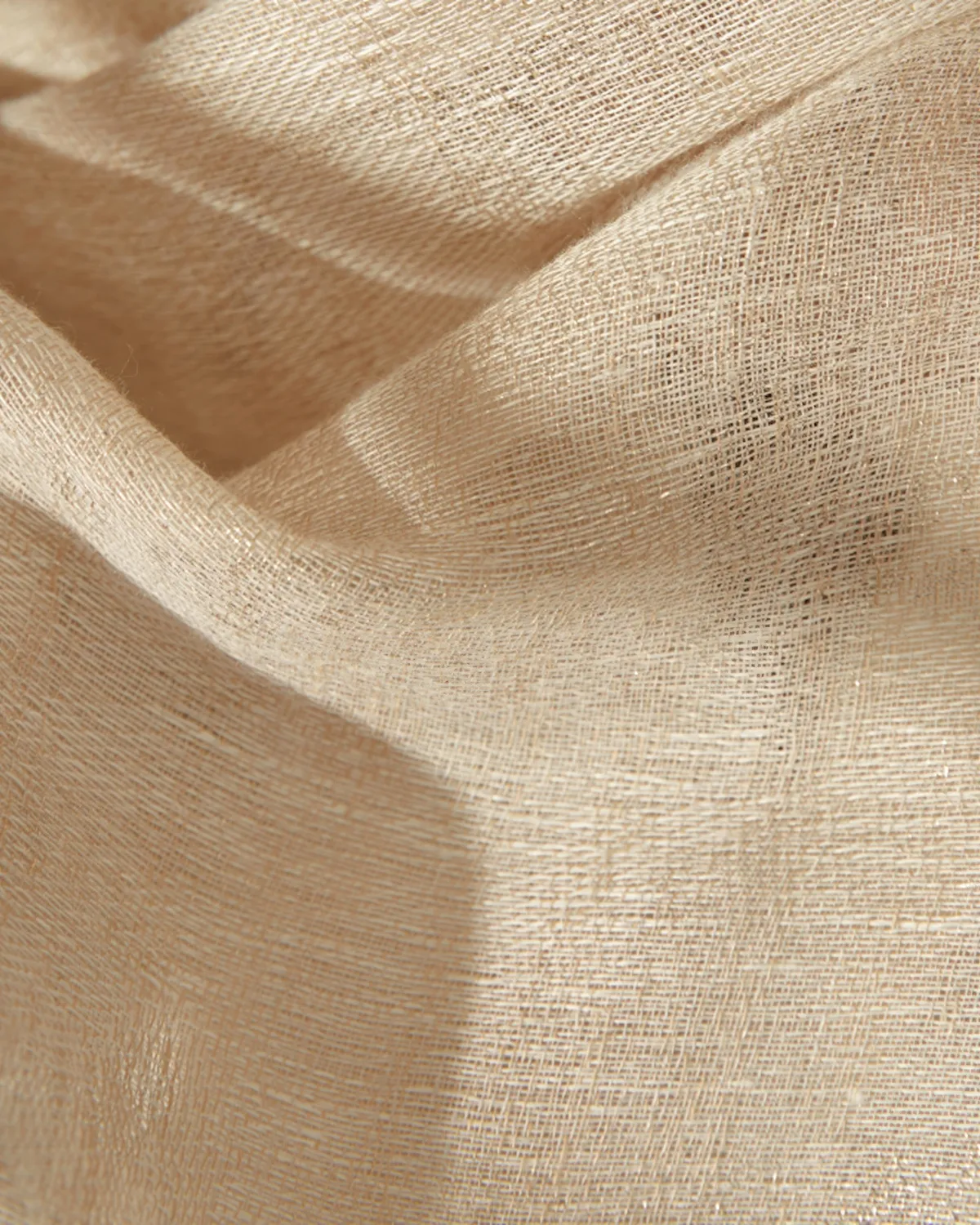 Silhouette 34 x 109 Inch Double French Pinch Pleat Sand Linen Woven Sheer Curtain — image 2