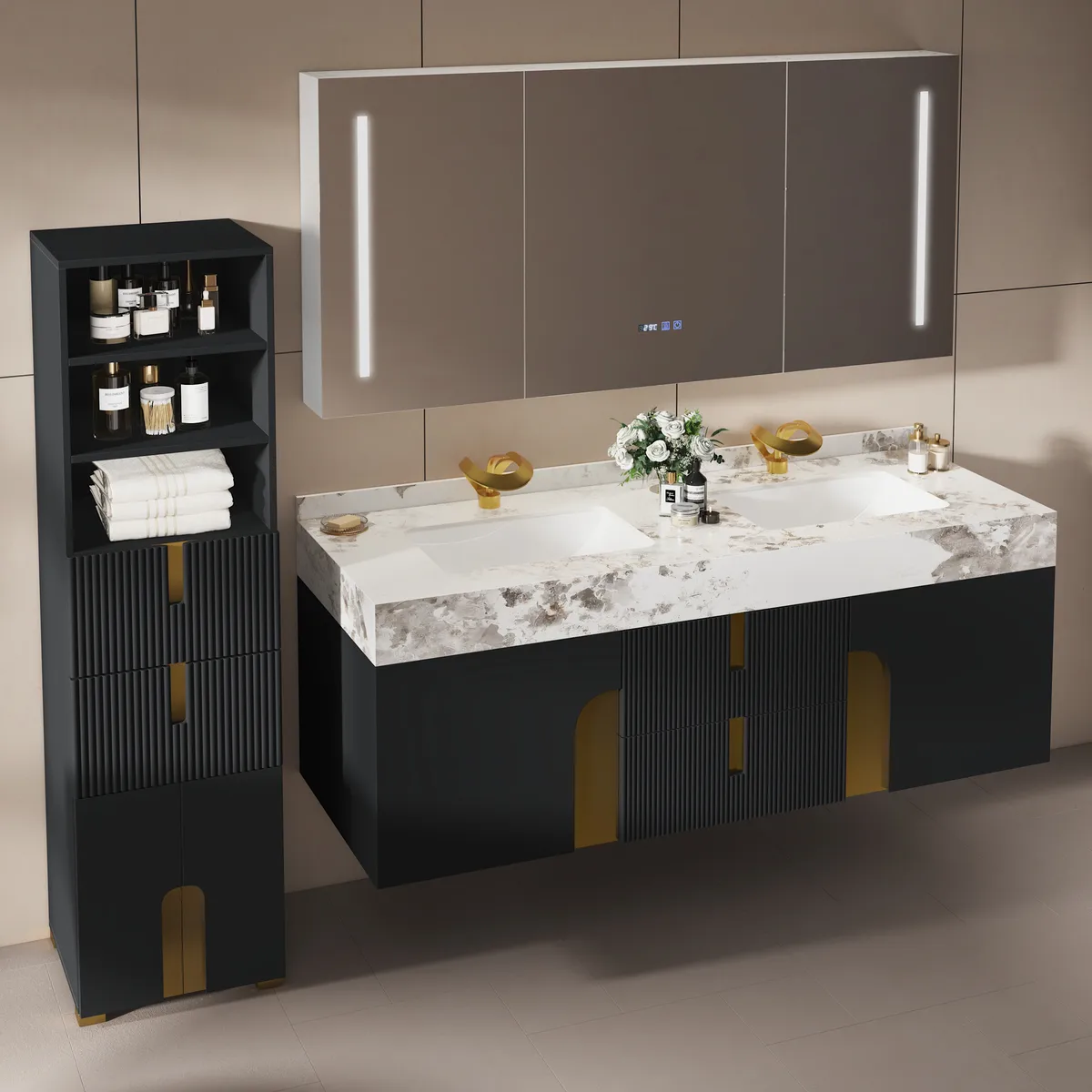 Artis 36" Single Bathroom Vanity & 59" Bathroom Storage Cabinet Set — image 13