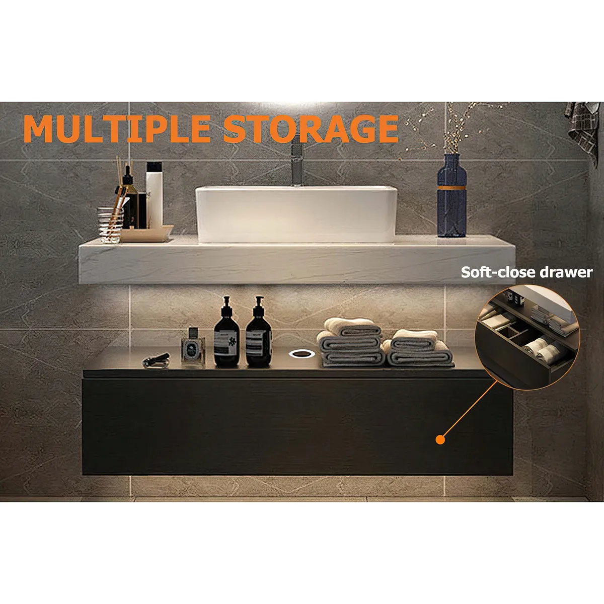 35.4" Floating Bathroom Vanity Set with Single Sink — image 9