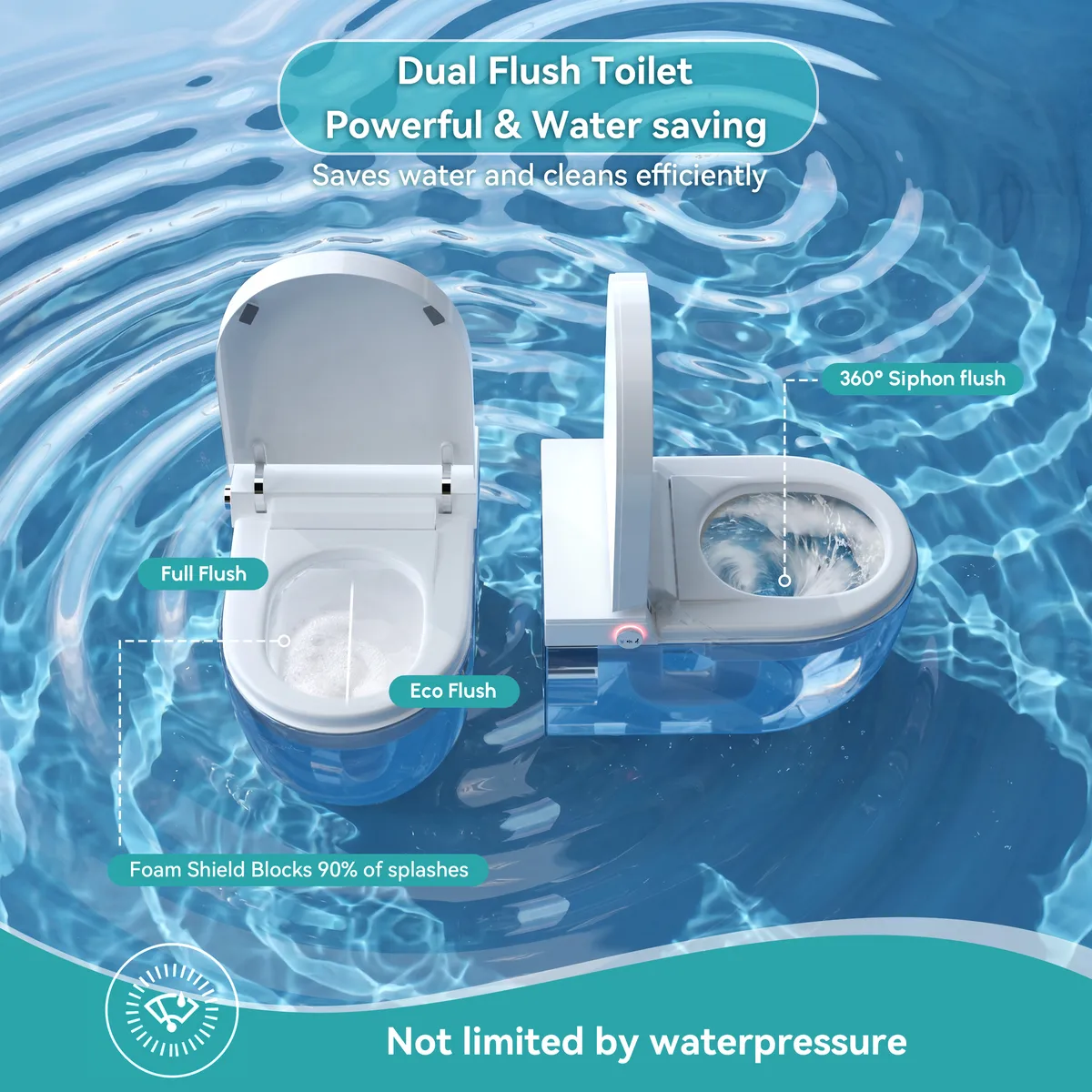 Automatic Wall-Mounted Smart Bidet Toilet with UV Sterilization and Dual Flush — image 5