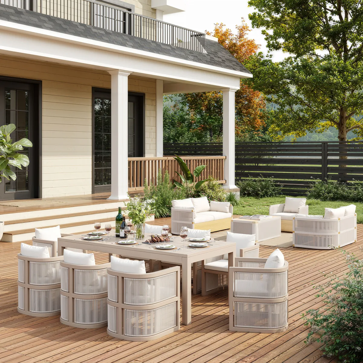 Wevara 2 Pieces Modern Aluminum & Ropes Outdoor chairs — image 5