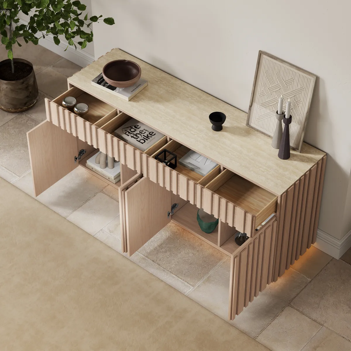 Aura 65" Ash Wood Slatted — image 29