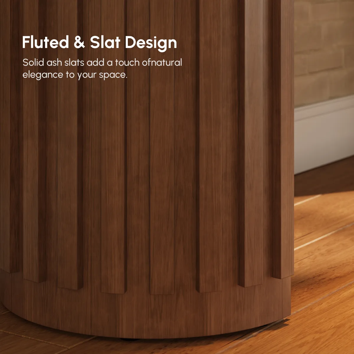 Aura 60" Ash Wood Fluted Black Console Table With Sintered Stone Top — image 29