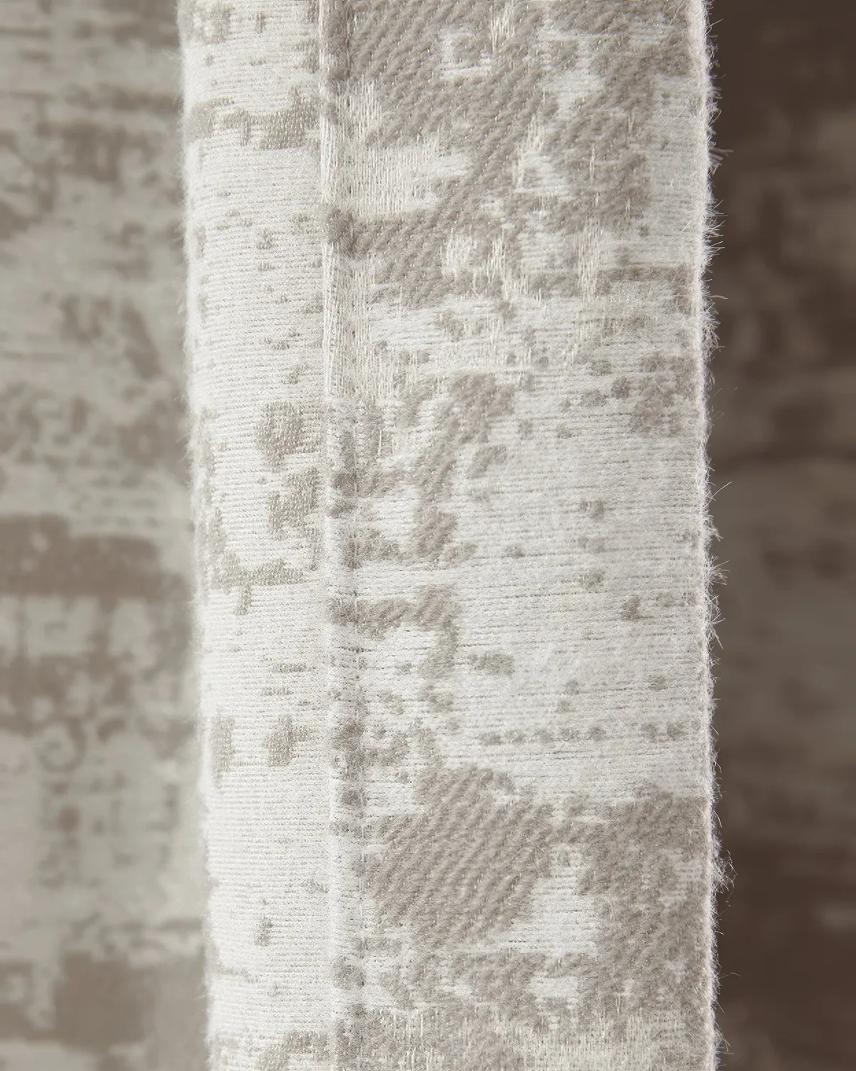 Mist 35 x 107 Inch Double French Pinch Pleat Ash Patterned Curtain — image 4