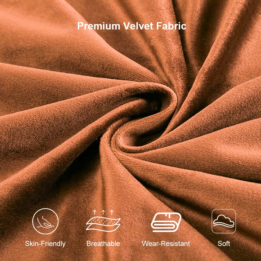 Modern 83" Bronze Velvet Curved Sofa 3-Seater Sofa Toss Pillow Included — image 8