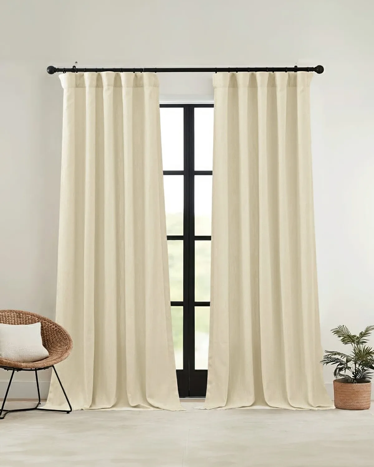 Voy Linen Look Custom Curtain