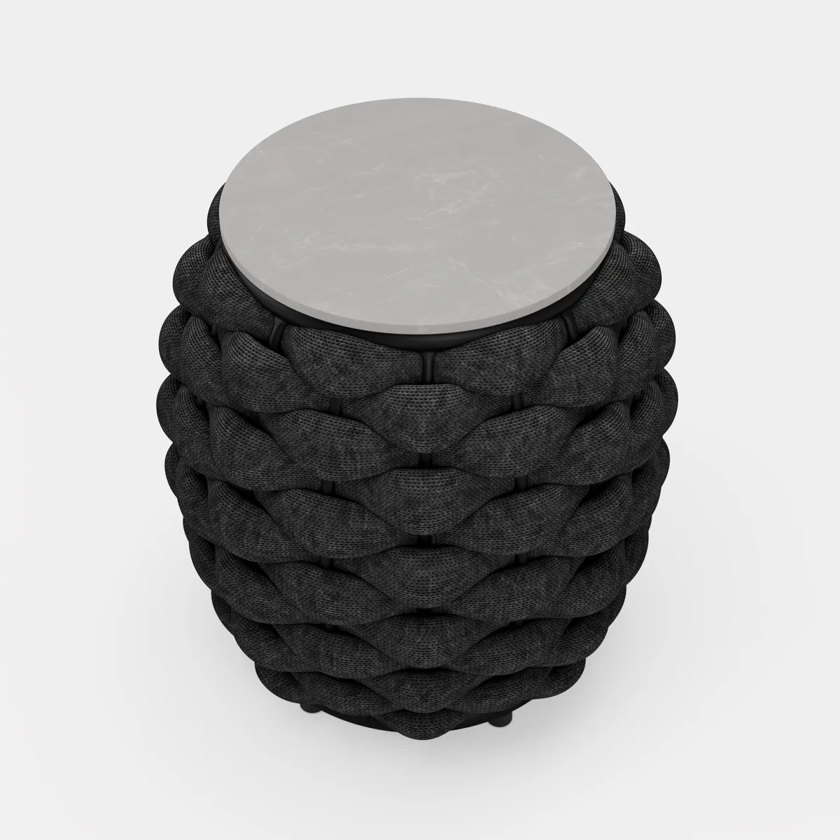 Cocaro Outdoor Rope-Woven Side Table with Storage & Slate Top in Dark — image 8