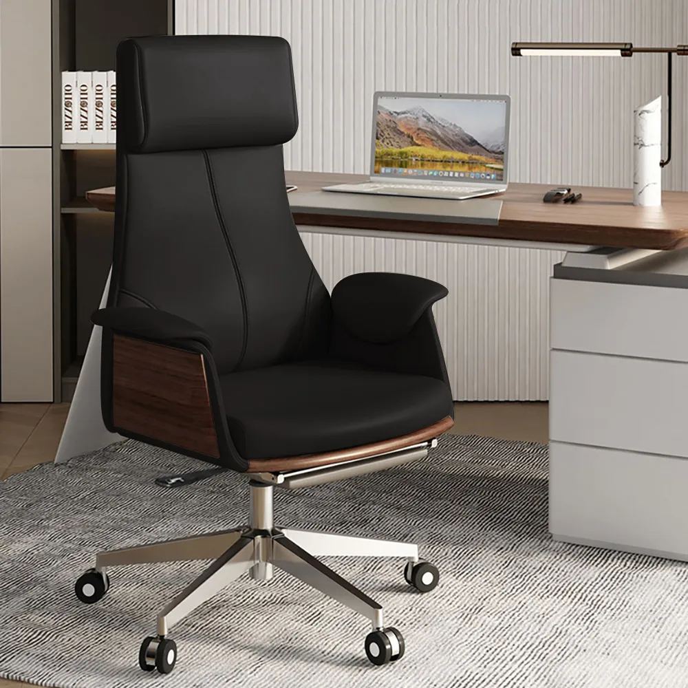 70.9" Industrial Black Rectangular Writing Desk & Office Desk Chair Set High Back — image 6