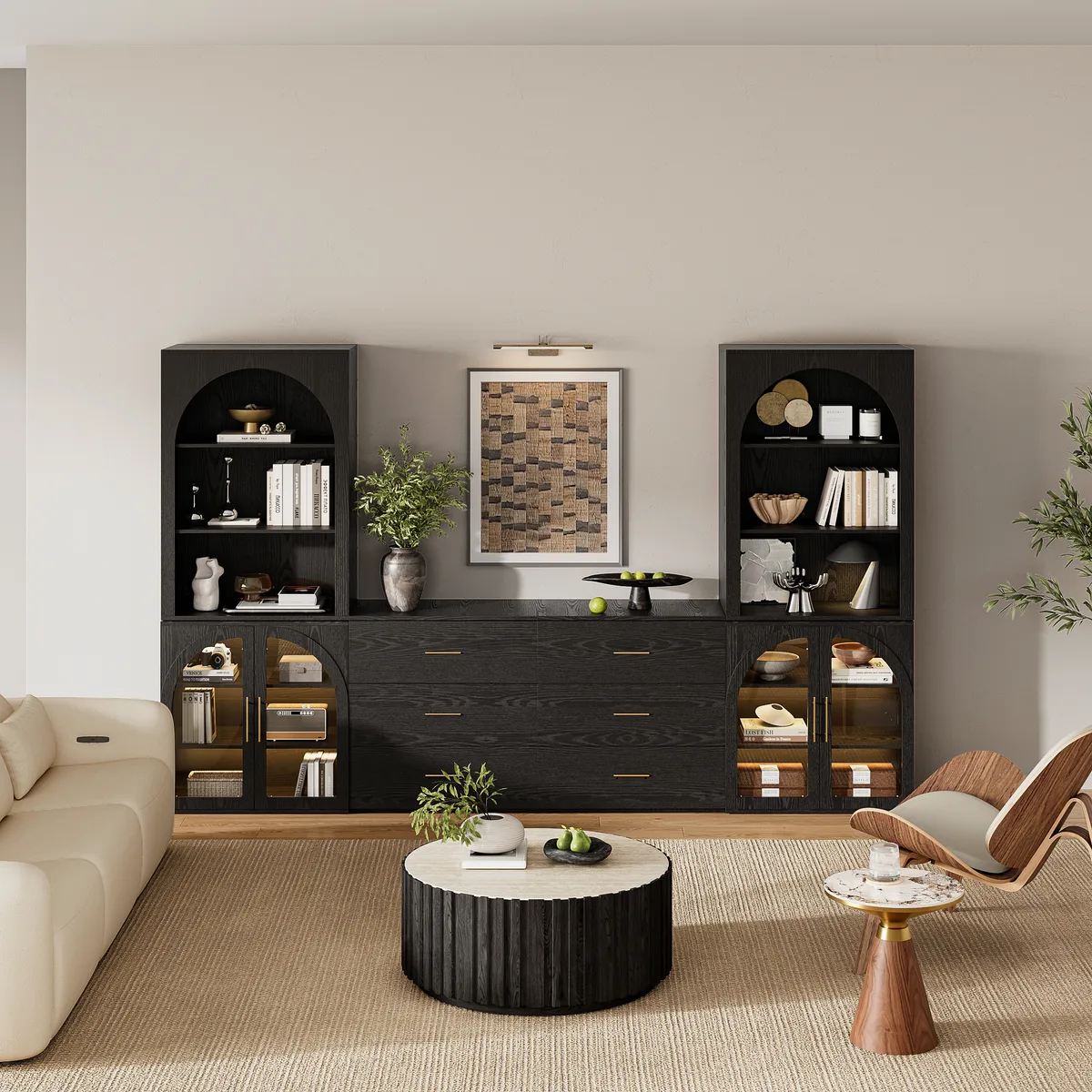 Arune 63" TV Stand with 6 Drawers Storage Chests — image 6