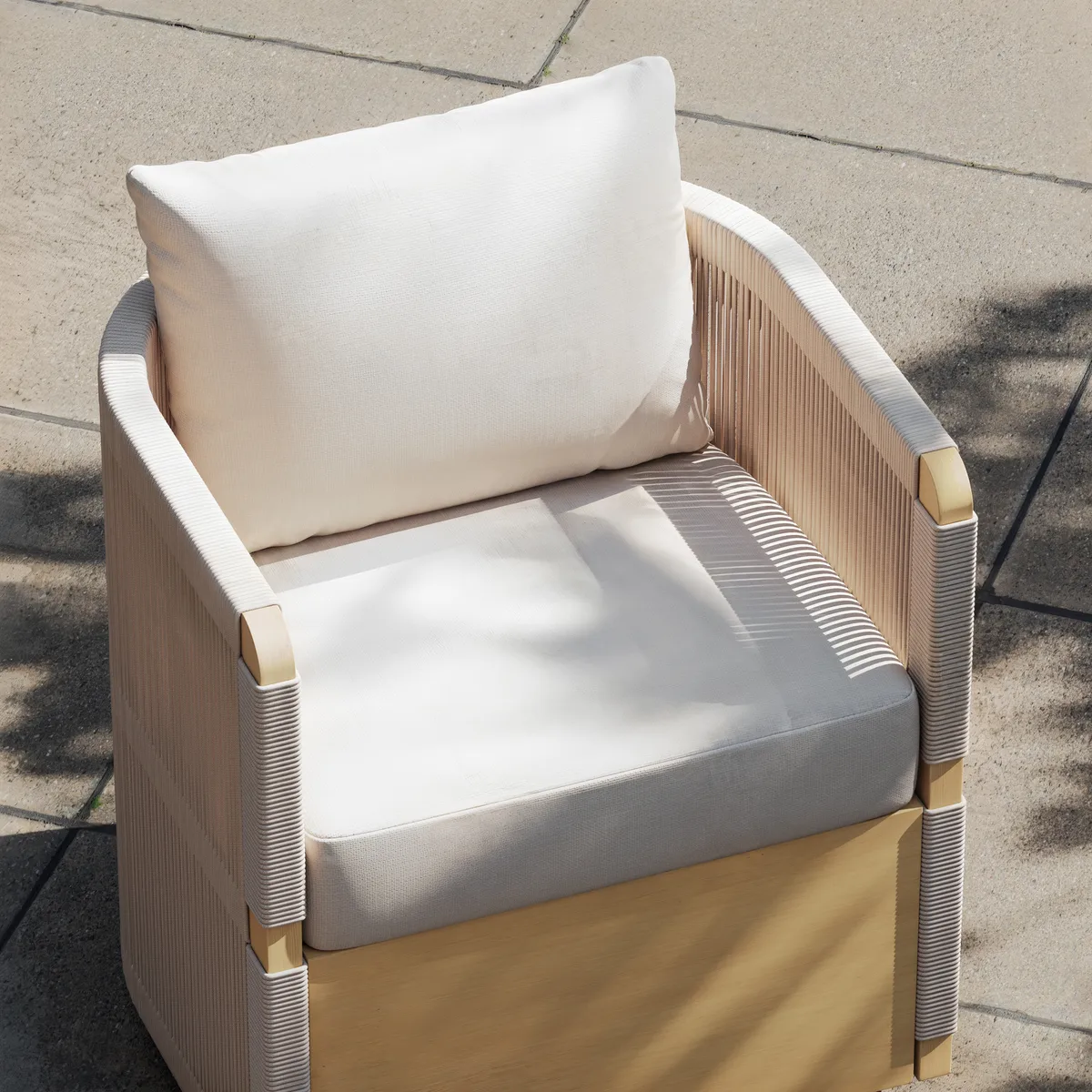 Costra Outdoor Aluminum & Rope Weave Swivel Dining Chairs — image 7