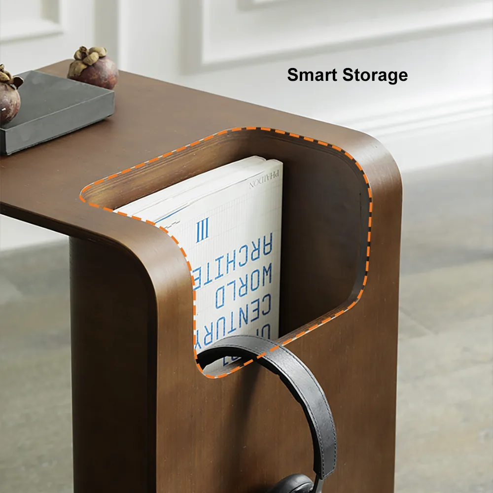 Oak Wood C-Style End Table — image 9