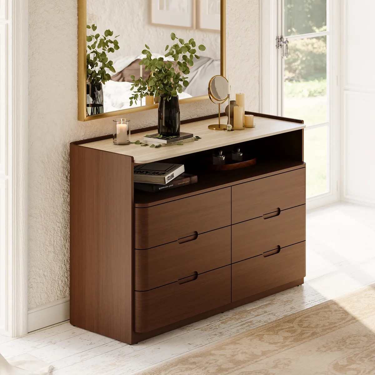 Arvona 47" 6-Drawer Dresser with Sintered Stone Top — image 15