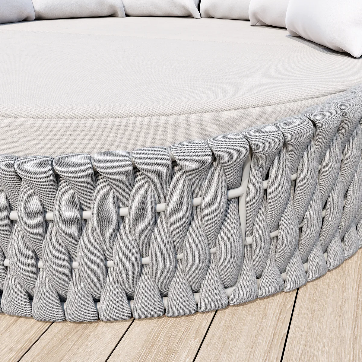 Cocaro Round Garden Polyrattan Sun Island with Roof and Weatherproof Cover — image 27