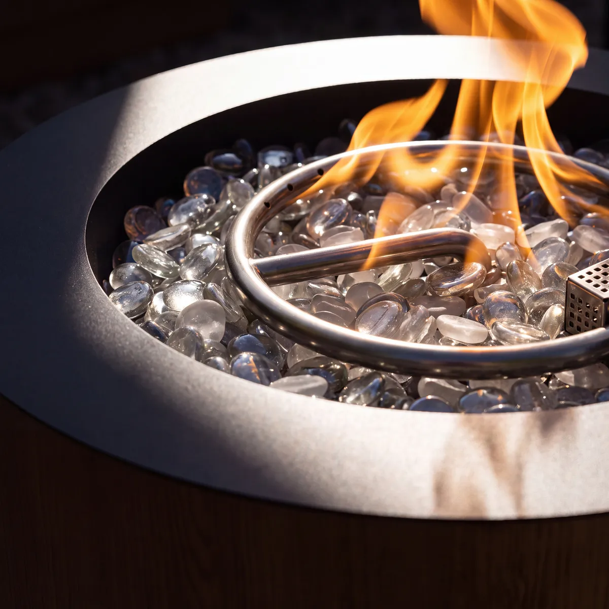 Tevara Outdoor Dark Gray Aluminum Smokeless Fire Pit Side Table — image 6