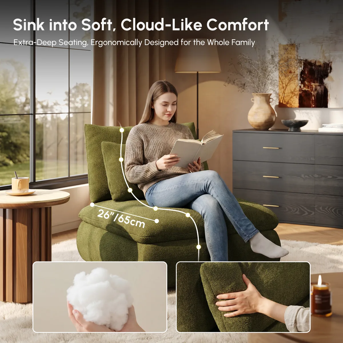 3-Piece Chenille Modular Sectional Sofa with Hidden Storage — image 10