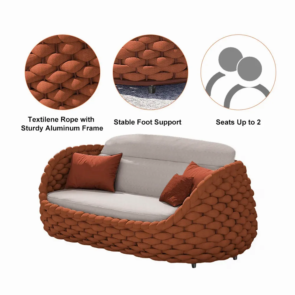 Cocaro 8-Piece Outdoor Rope Weave Sofa Set with Black Cover — image 17