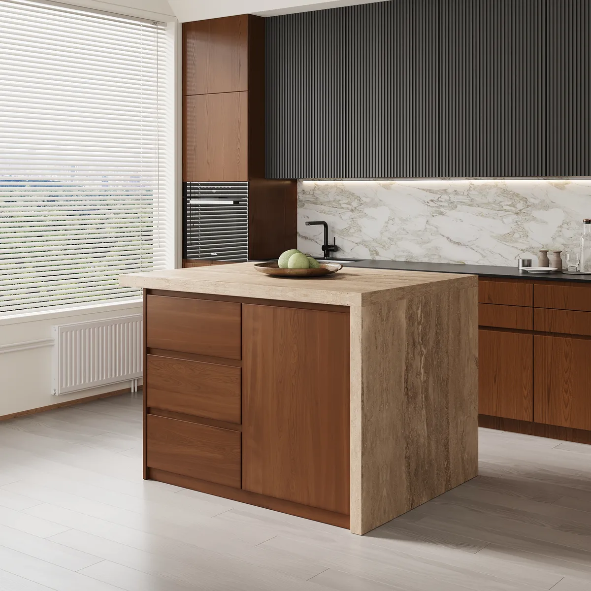 72" Modern Kitchen Island Laminate & 4 Counter Stools Set Storage Cabinet — image 25