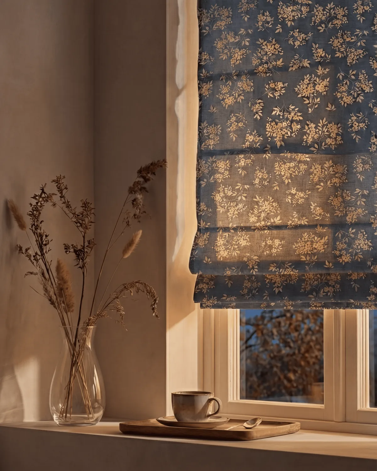 Haven Flat Fold Floral Cordless Custom Roman Shade — image 5