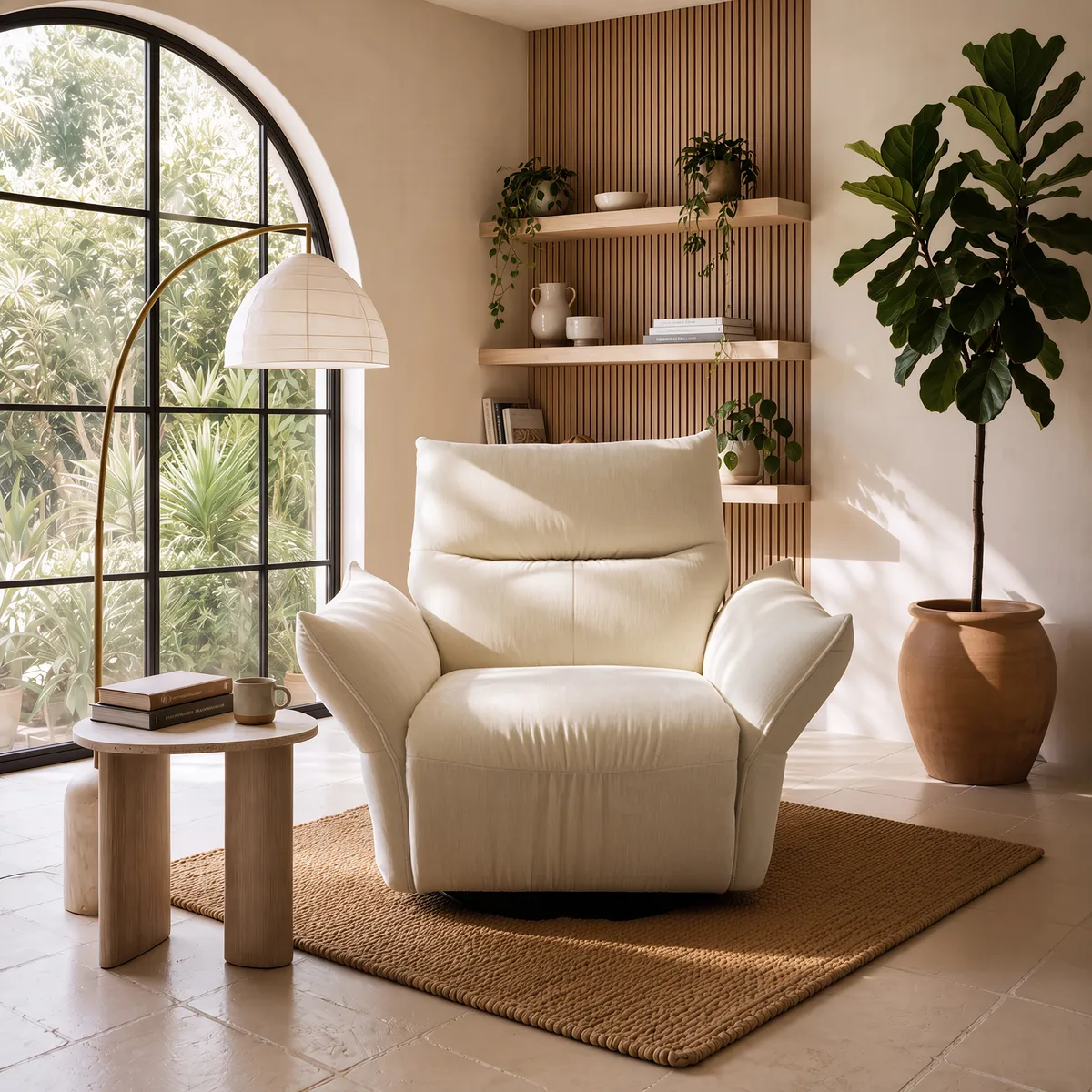 Electric Power Recliner Swivel Rocker Chair With Dual Motor&Performance Chenille — image 22