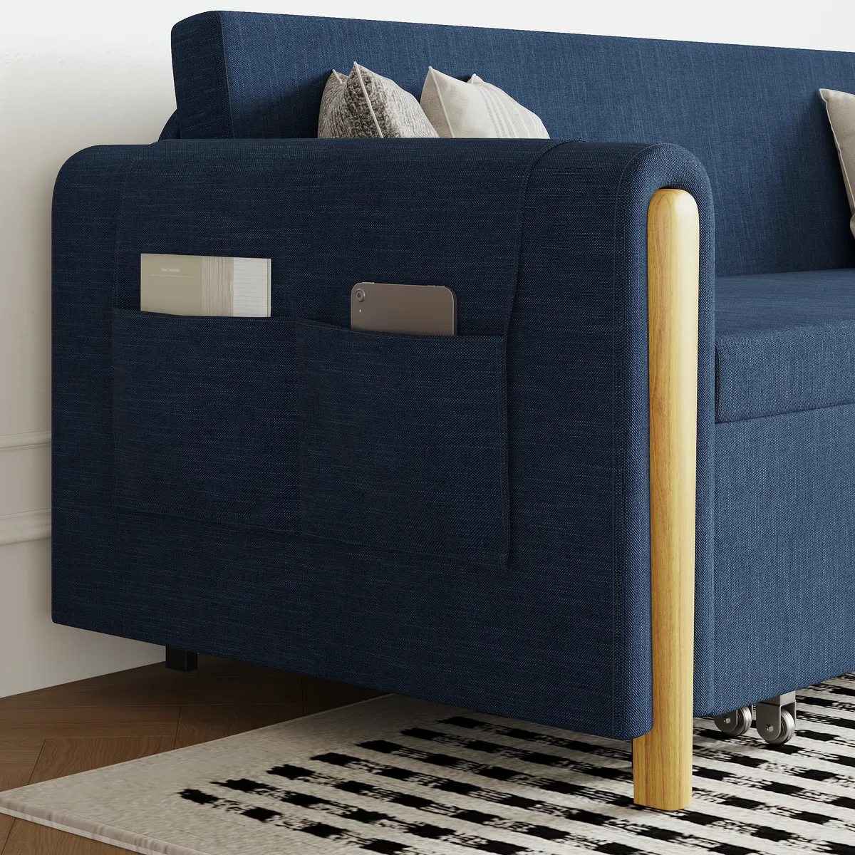 Black Upholstered King Size Daybed with Trundle — image 19