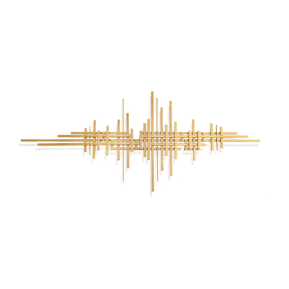 47.2" x 19.7" Geometric Modern Gold Lines Metal Wall Decor Hanging Accent Living Room — image 8