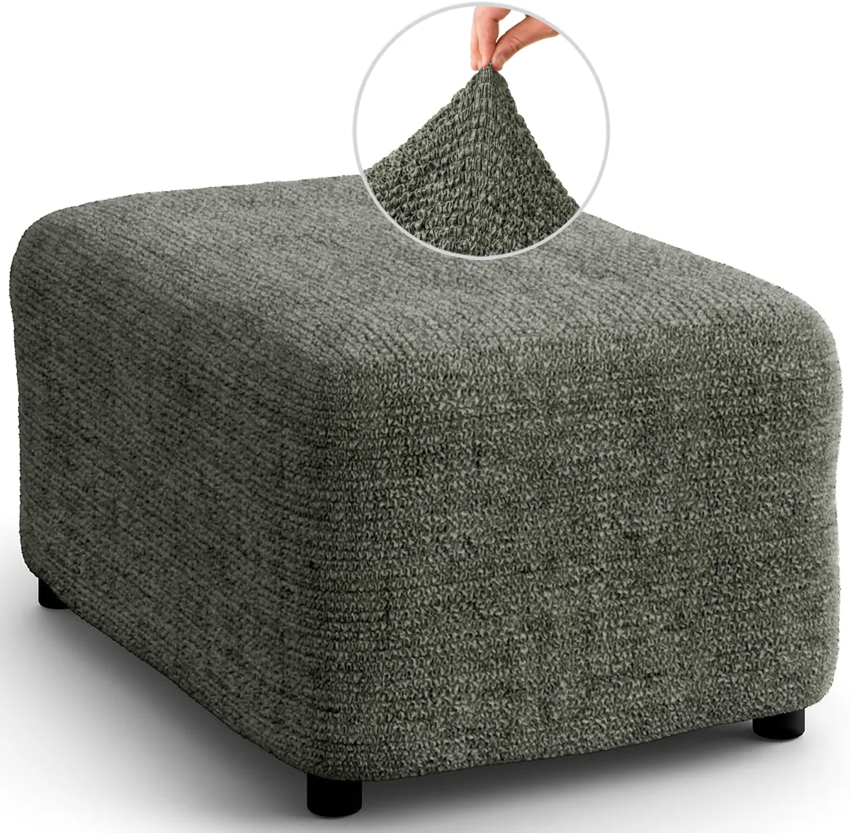 Ottoman Slipcovers - 1-Piece Furniture Protector - Form Fit, Machine Washable -Microfibra PrintedCollection — image 4