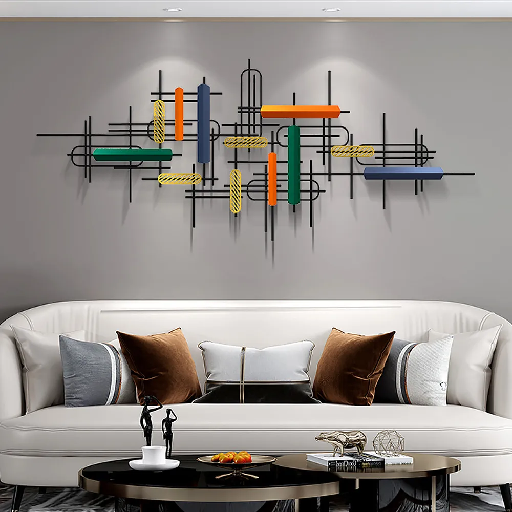 59" Modern Large Metal Wall Decor Unique Home Hanging Wall Art Decor in Gold & — image 5