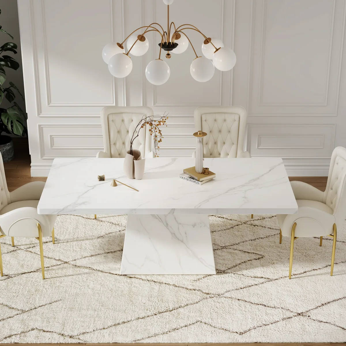 79" Modern Rectangular Sintered Stone Dining Table, Indoor/Outdoor, Seats 6-8 — image 12