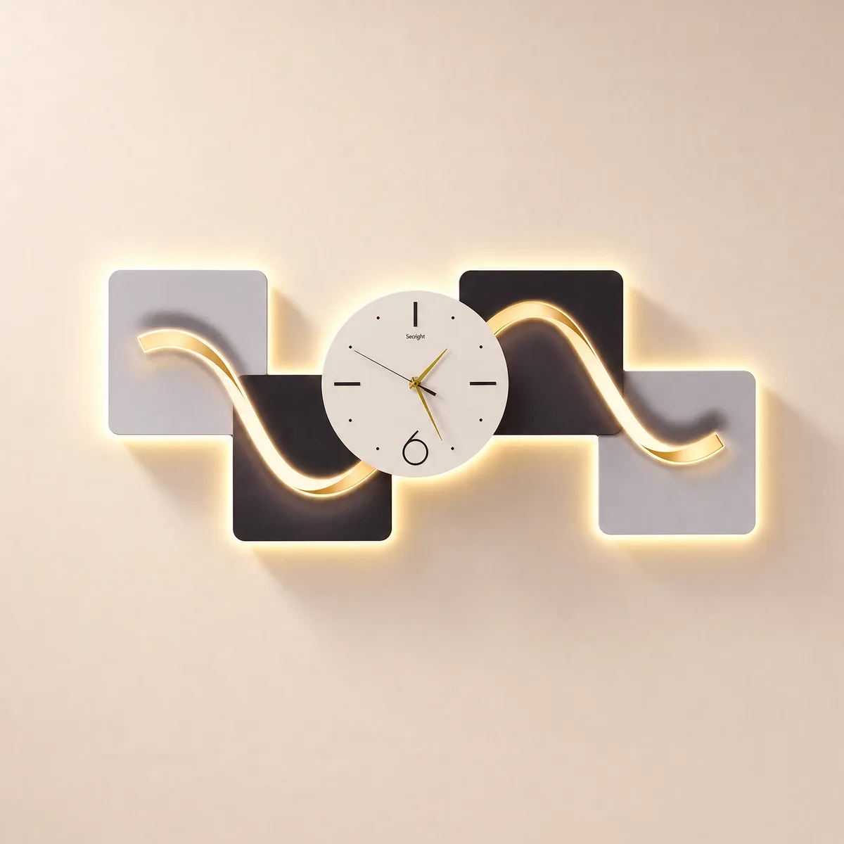 39.4" Large Silent Wall Clock Light Modern Abstract Geometric Decor Art Living Room — image 11