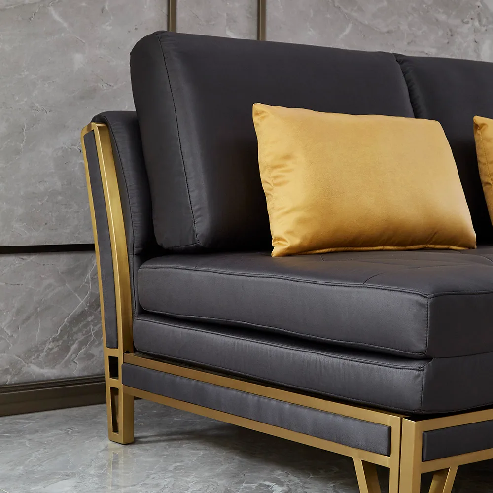59" Modern Black Convertible Sofa Bed Tufted Leath-Aire Upholstery — image 7