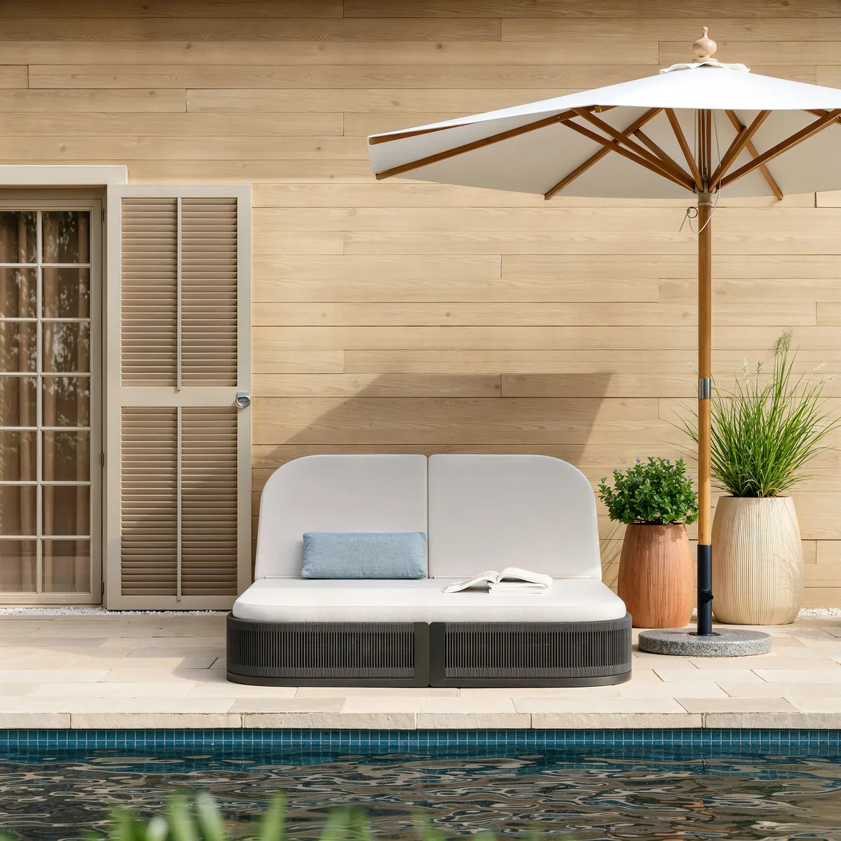 Costra Outdoor Aluminum & Rope Weave Reclining Chaise Lounge — image 6