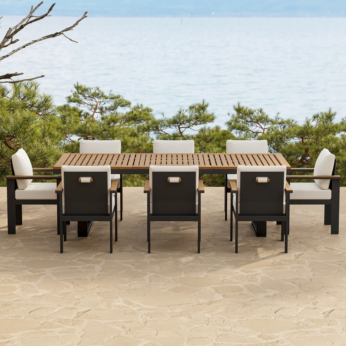 Tevara Outdoor Teak & Aluminum Dining Chairs — image 18