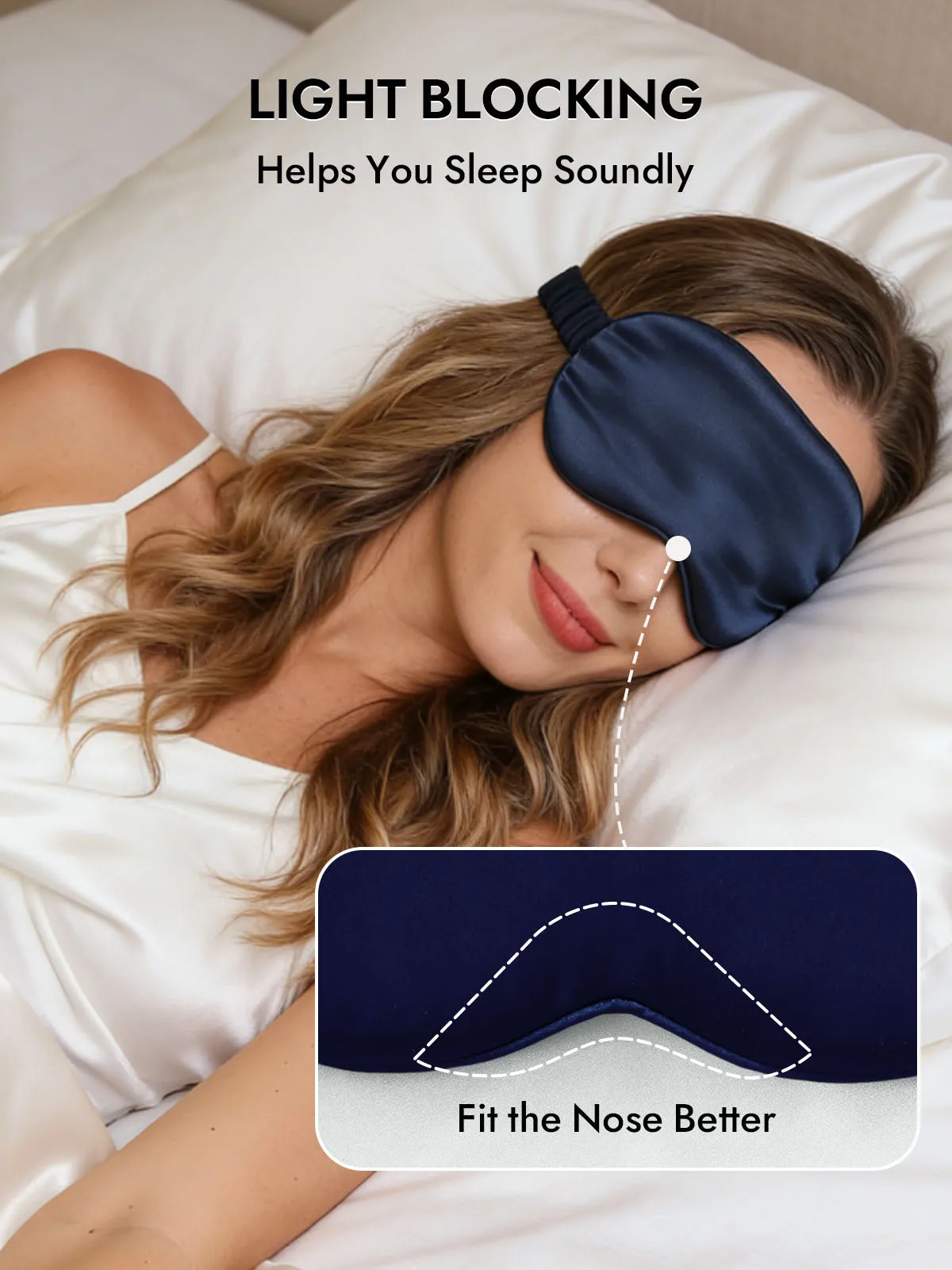 100% Mulberry Silk Sleep Eye Mask with Elastic Band — image 3