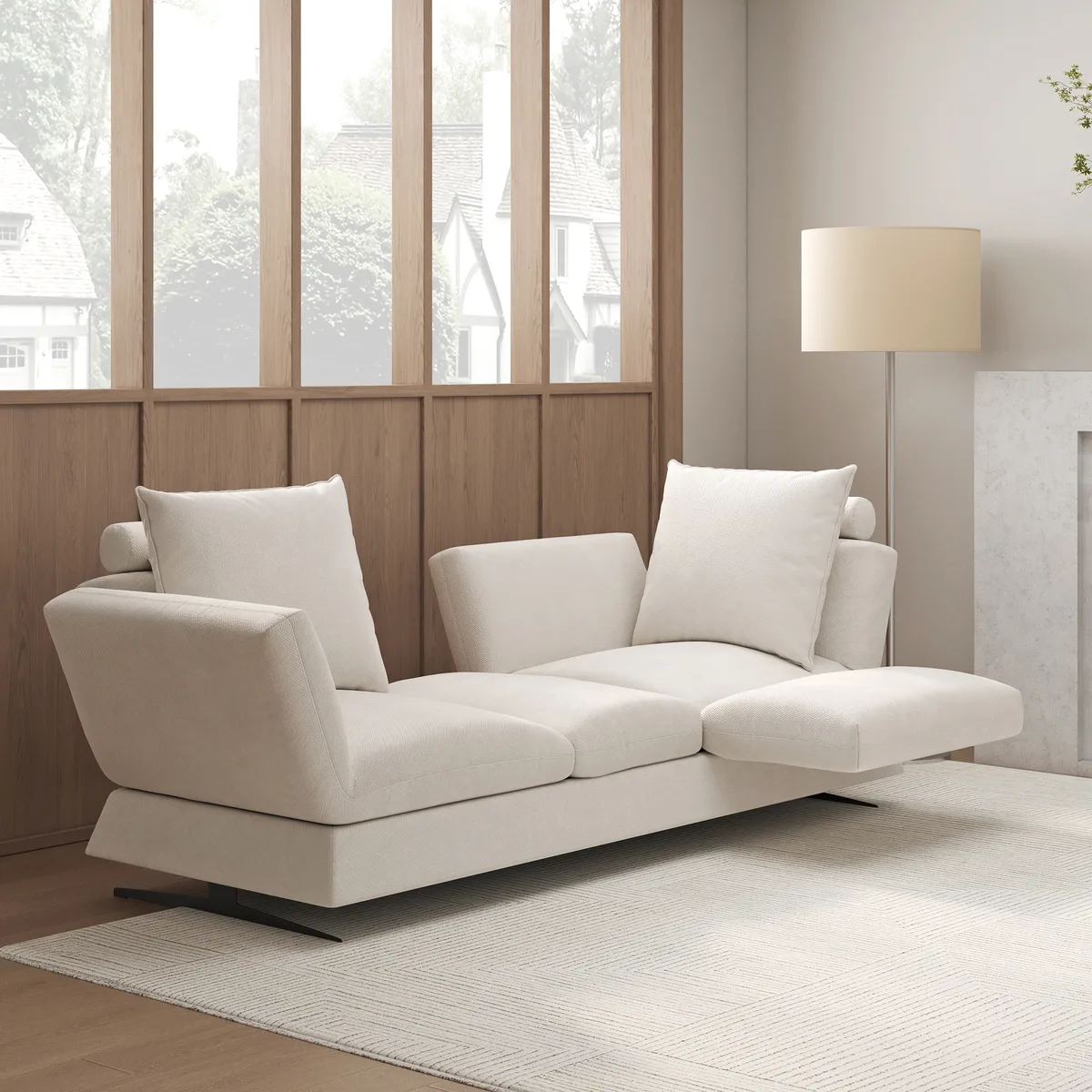 84" Rotatable Convertible Sleeper Sofa Cotton & — image 4