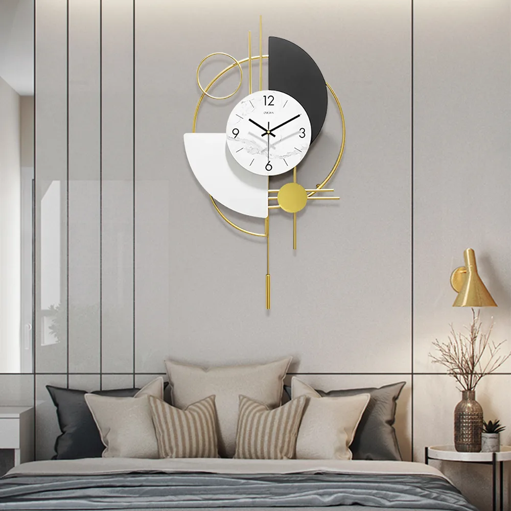 30" Modern Metal Wall Clock with Dimmable LED Light and Remote Control — image 14