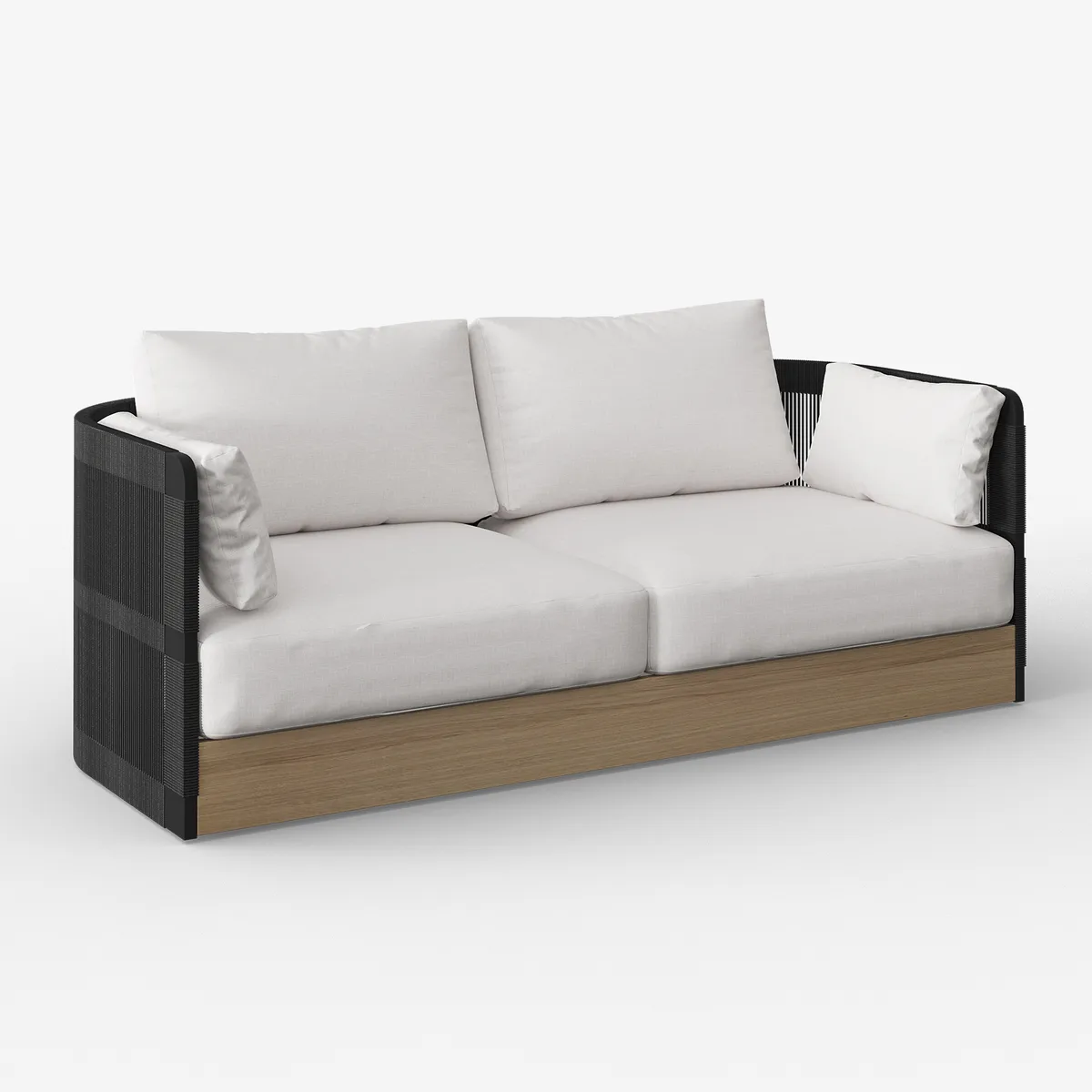Costra Modern Aluminum & Rope Outdoor Swivel Sofa Set with Coffee Table & Cover — image 5