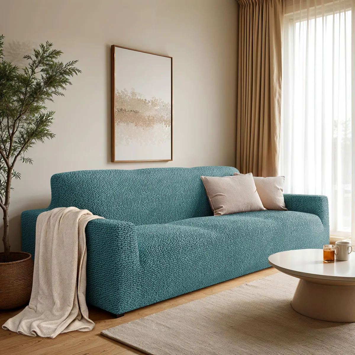 Sofa Slipcovers - 1-Piece Furniture Protector - Form Fit, Machine Washable -MicrofibraCollection — image 3