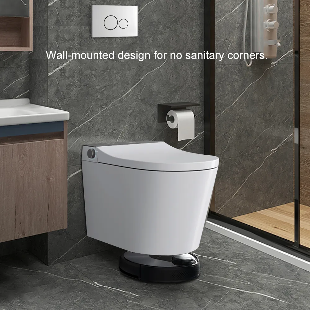 Set of Two Elongated Smart Toilet Wall Mounted 1.58 GPF Automatic with In-Wall Tank & Carrier System — image 6
