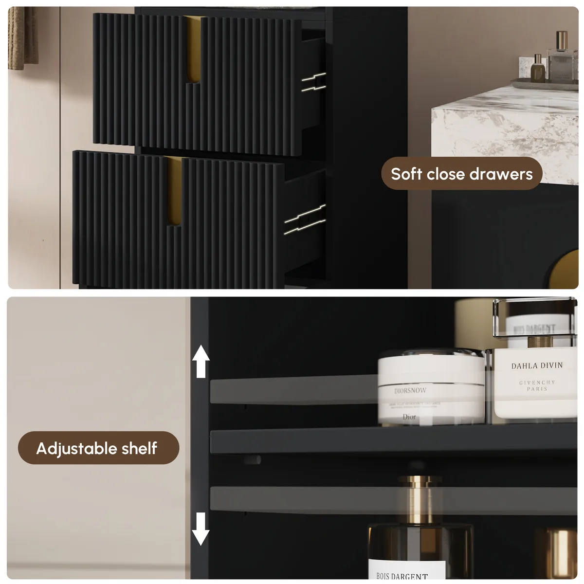 Artis 59" Tall Bathroom Storage Cabinet & 36" Single Vanity Set — image 9