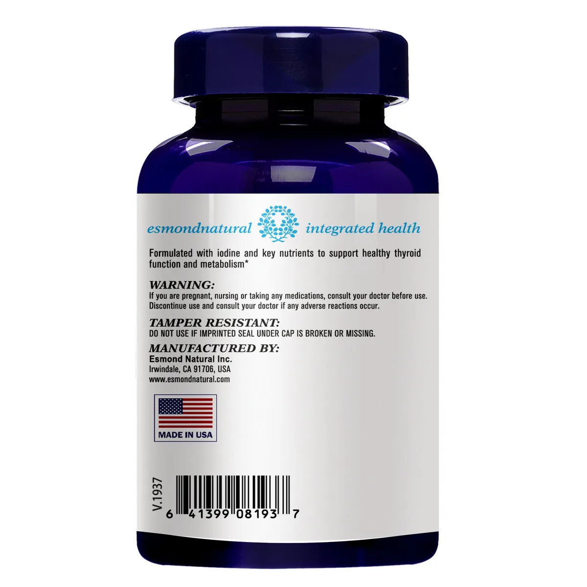 Thyroid Support Complex (Iodine, Selenium, Zinc & Herbal Blend with L-Tyrosine and Ashwagandha – Supports Healthy Thyroid Function & Metabolism), USA, FDA, GMP, NPAC-60 Capsules — image 2