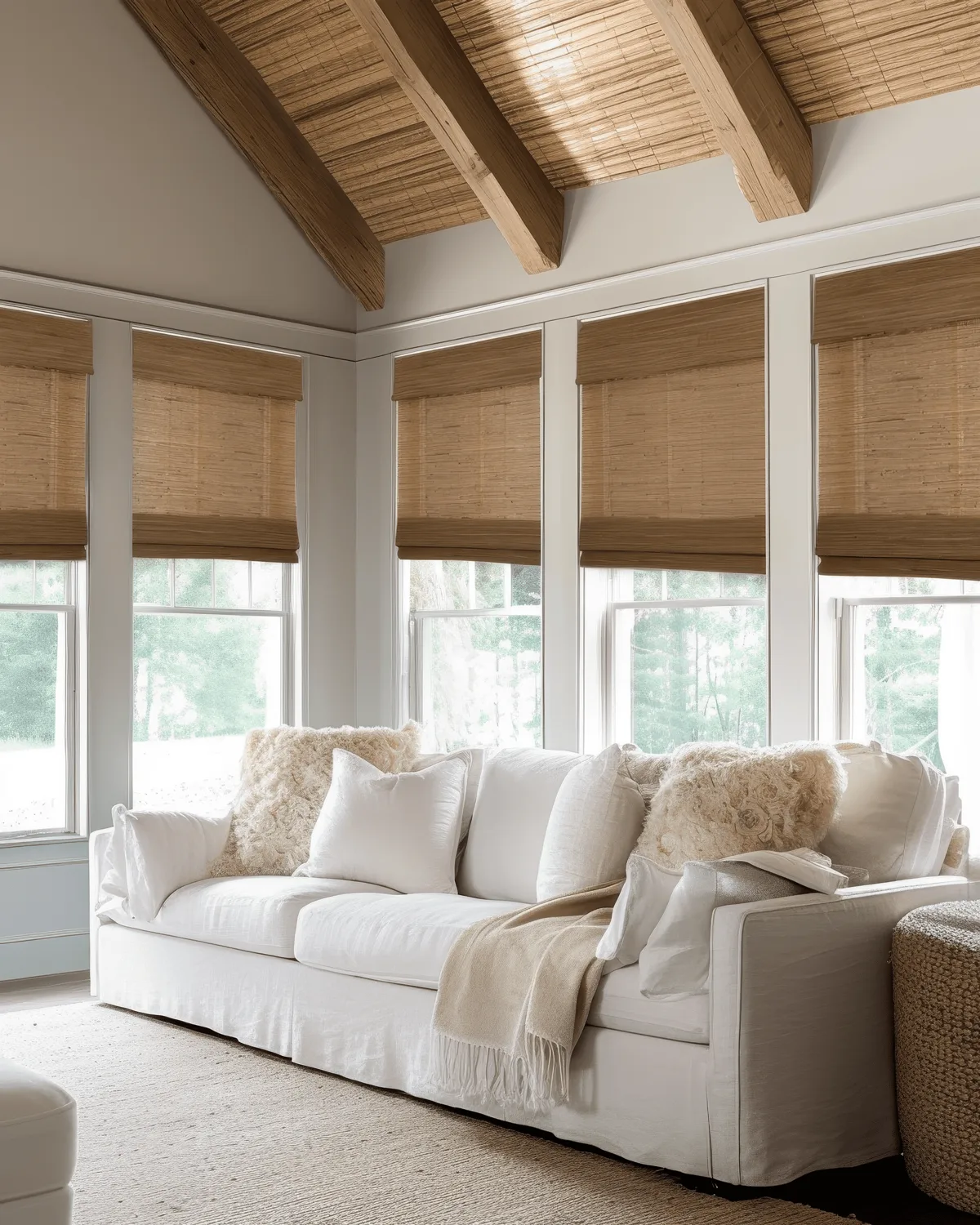 Mia Jute Motorized Woven Shade - Sand