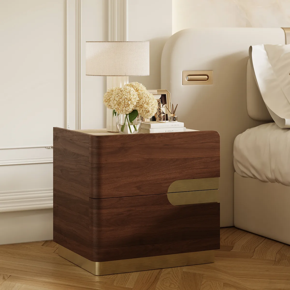 20" Smart 2-Drawer Nightstand with Sintered Stone Top & Charging Station — image 18