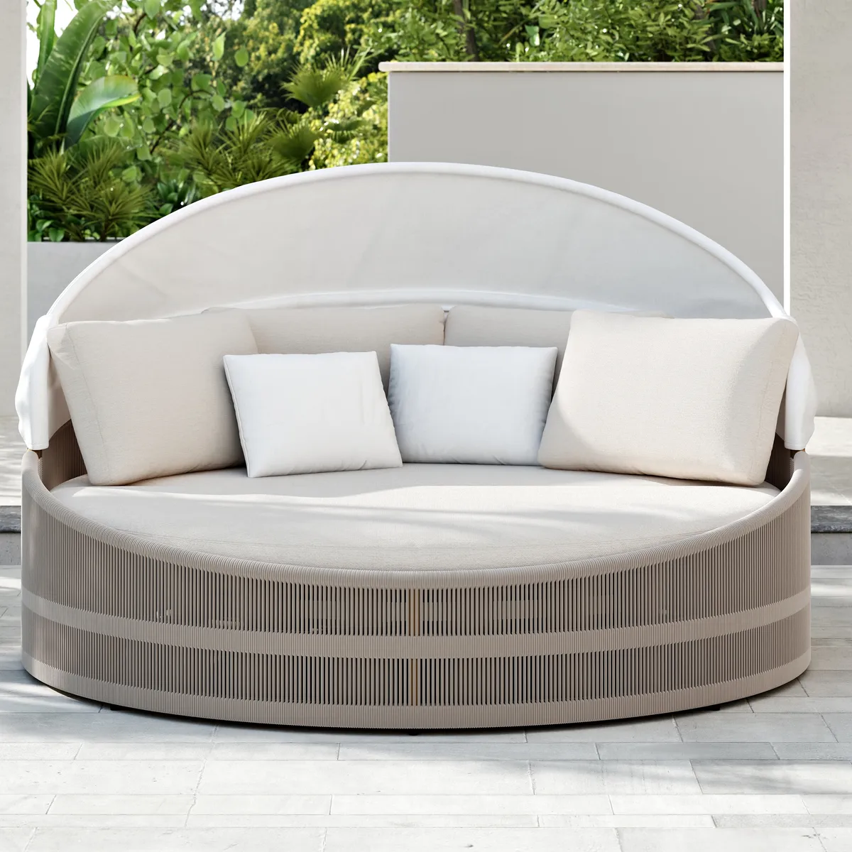 Costra Weatherproof Round Patio Daybed with Adjustable Canopy — image 13