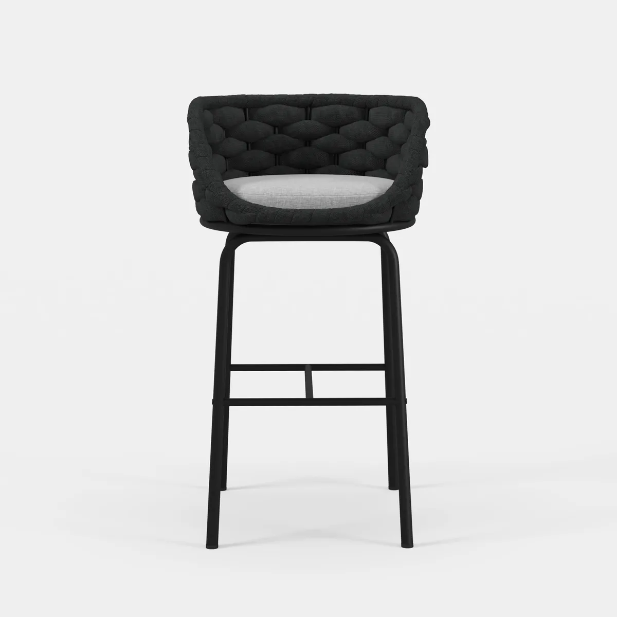 2 PCS Woven Rope Patio Bar Stool Modern Yard & Patio Chairs — image 9